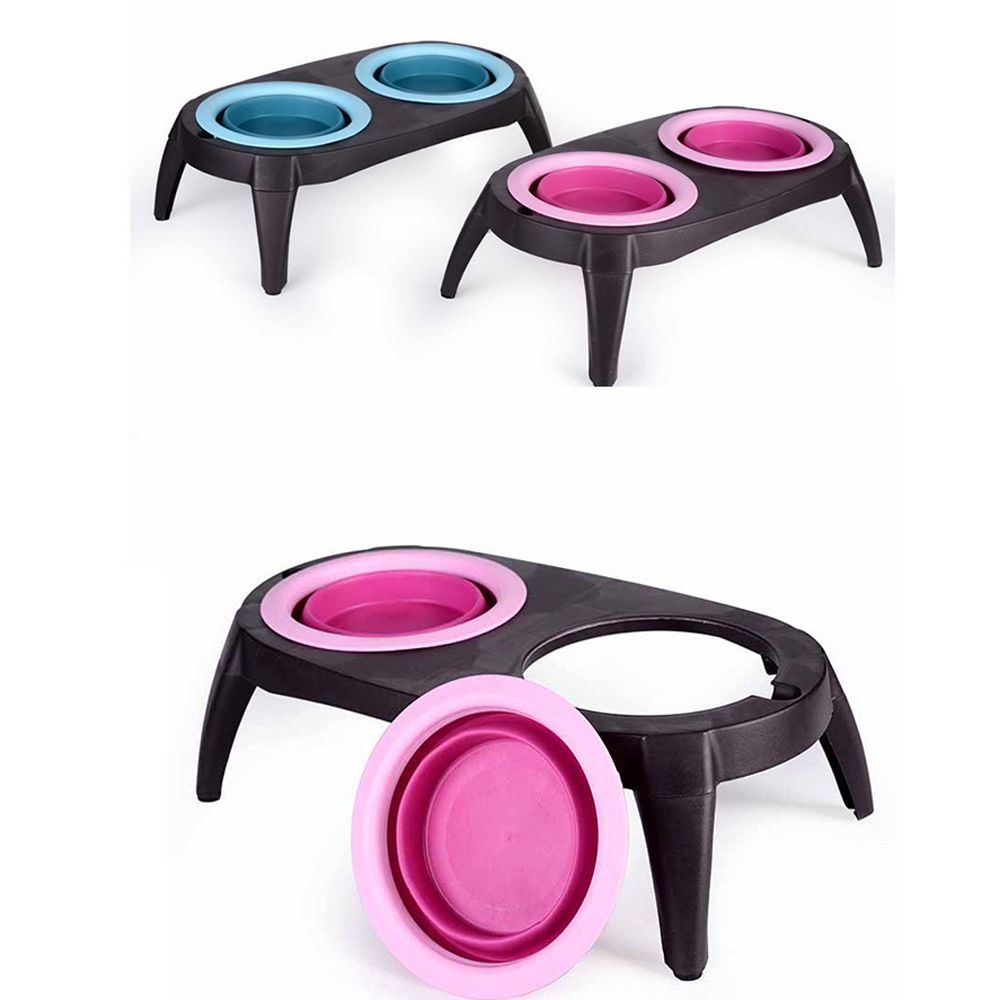 Double Silicone Pet Bowl for Dogs & Cats