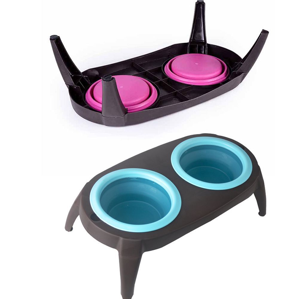 Double Silicone Pet Bowl for Dogs & Cats