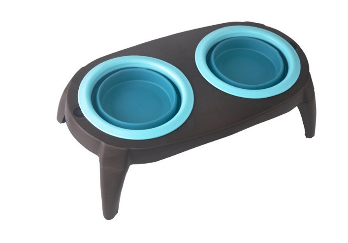 Double Silicone Pet Bowl for Dogs & Cats