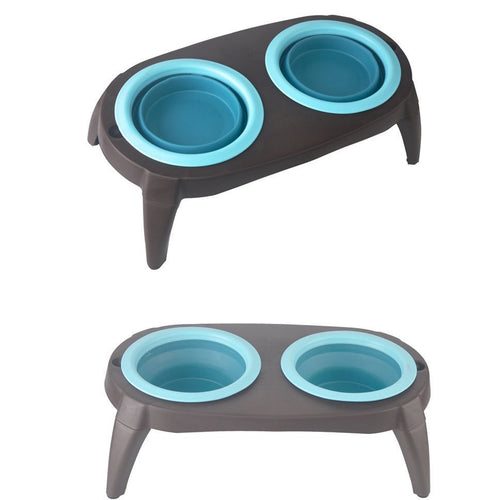 Double Silicone Pet Bowl for Dogs & Cats
