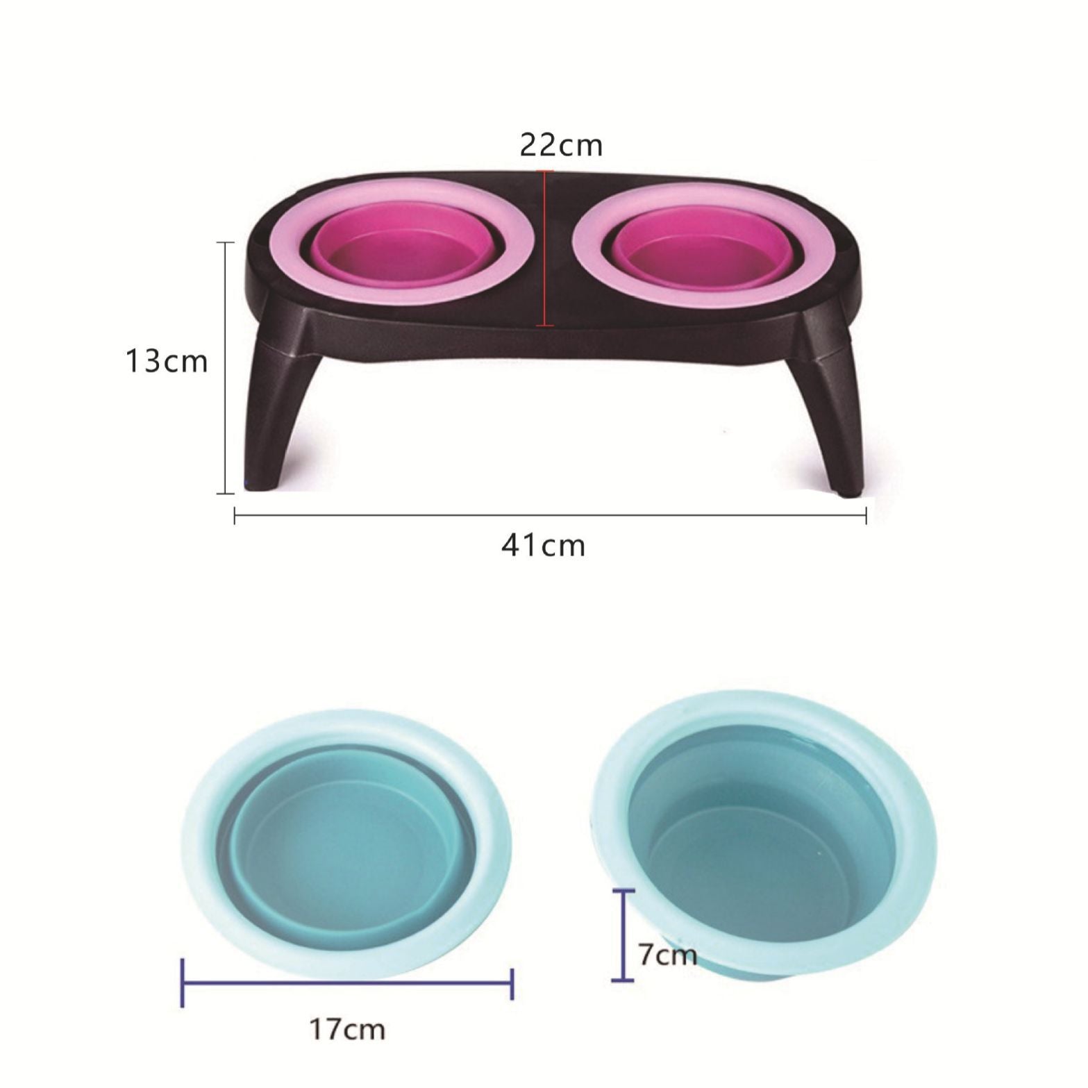 Double Silicone Pet Bowl for Dogs & Cats